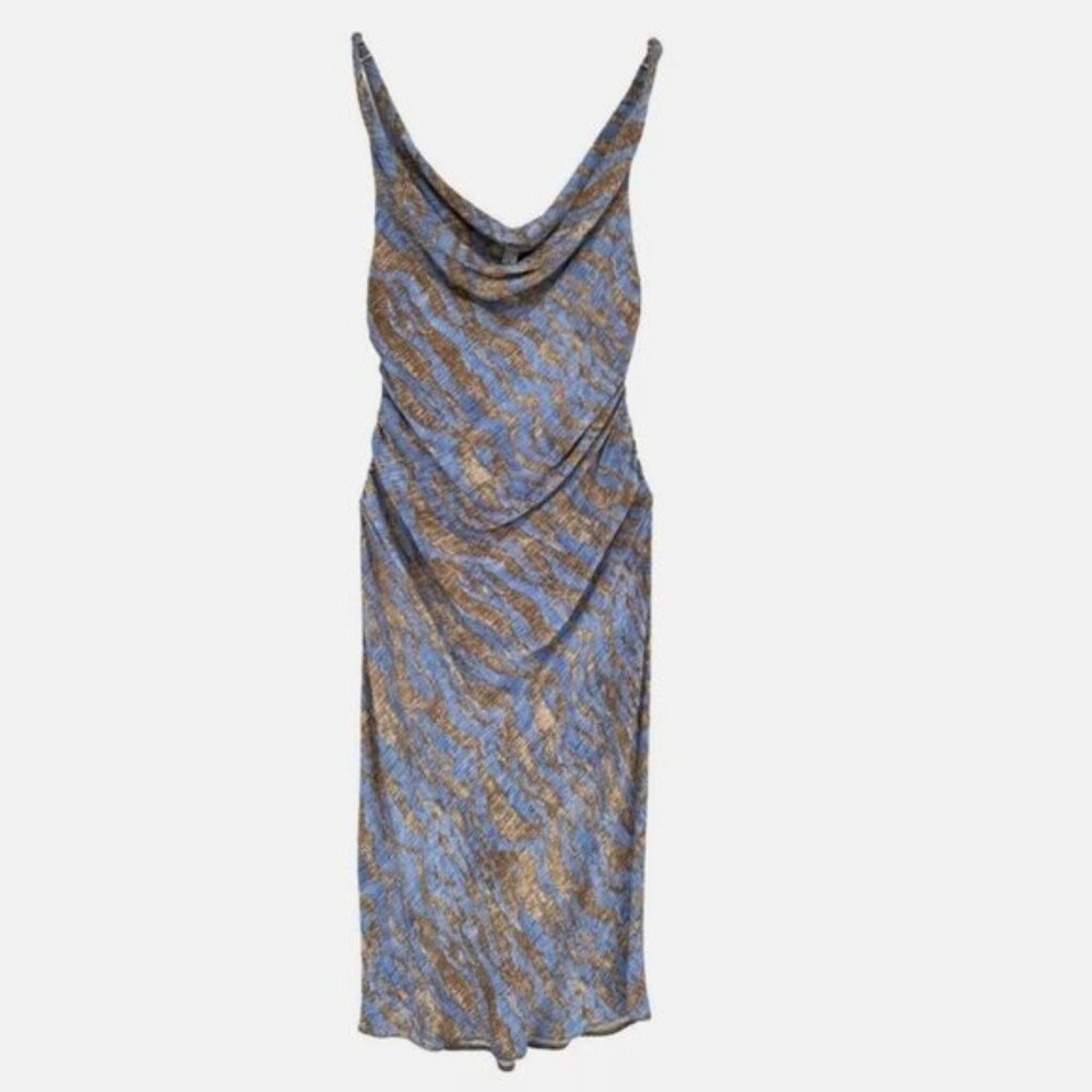 Diane von Furstenberg Silk Brown and Blue Dress